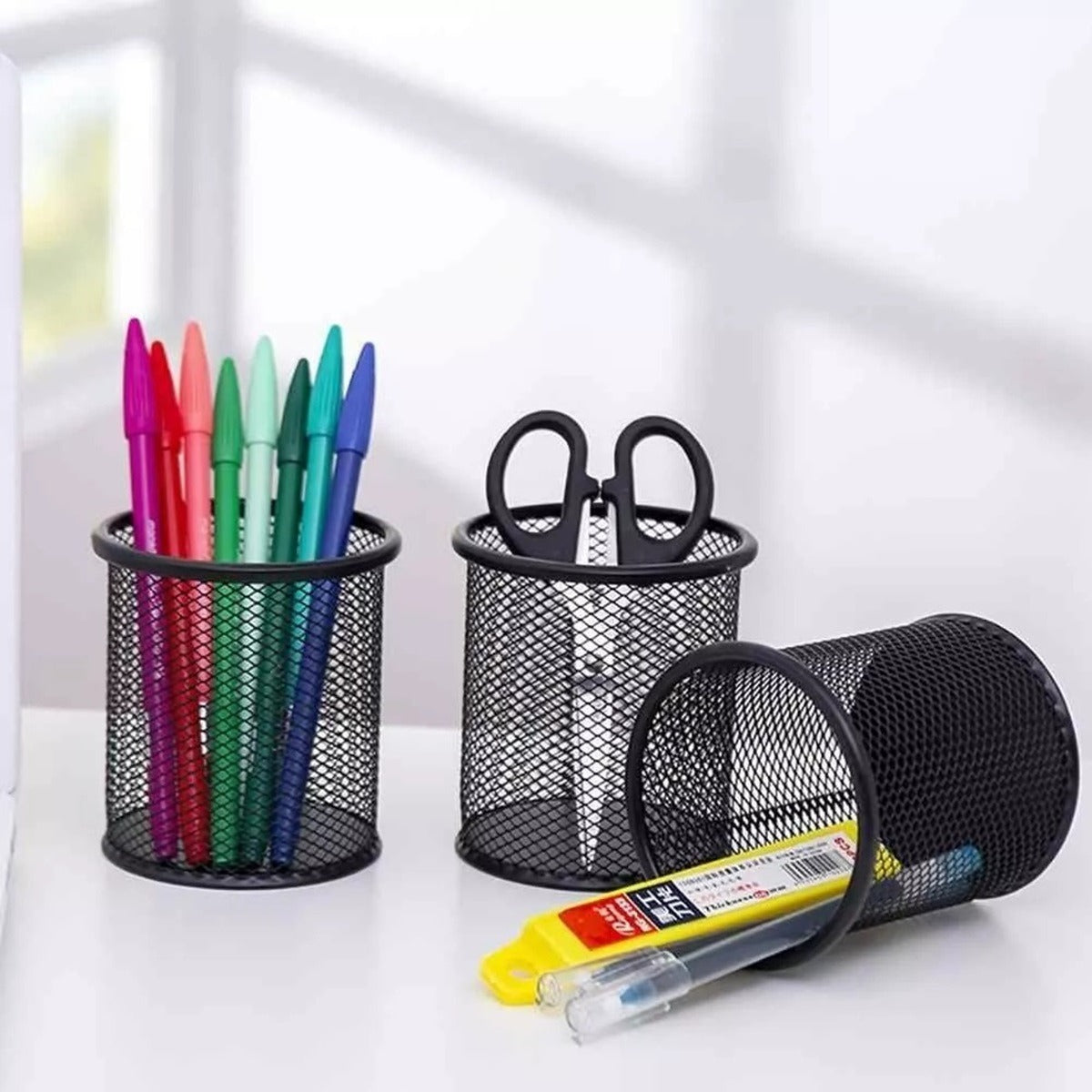 Porta Lapiz Rejilla Metalica Para Escritorio Organizador