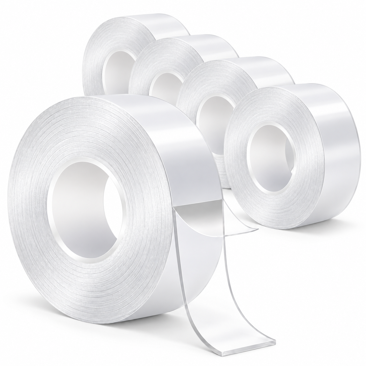Pack 5 Cinta Silicona Adhesiva Doble Contacto Transparente 5mts (Copia)