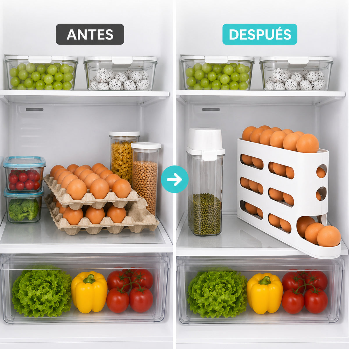 Organizador De Huevos Dispensador De Huevos Porta Huevos 26p