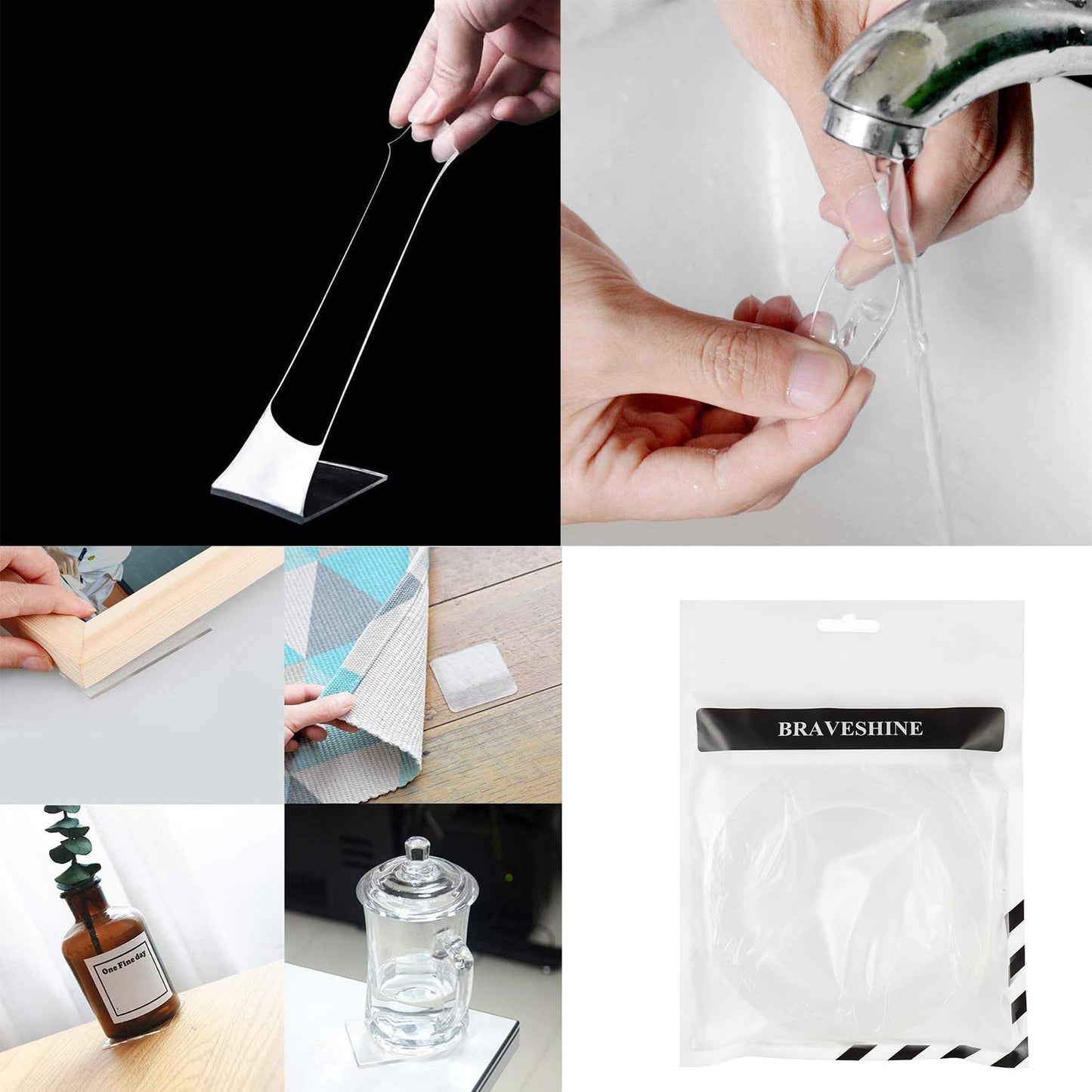 Cinta Silicona Adhesiva Doble Contacto Transparente Ivy Grip 3mts