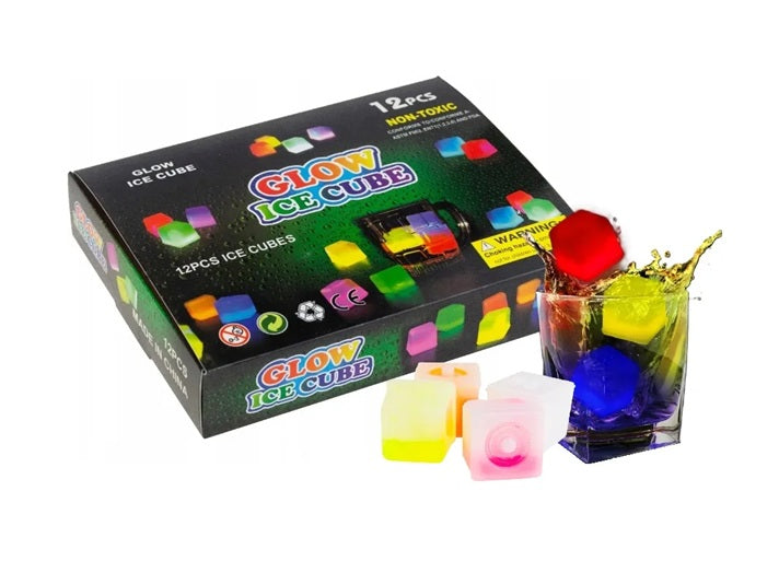 12 Cubos De Hielo Desechables Para Fiesta Hielos Led Fluor