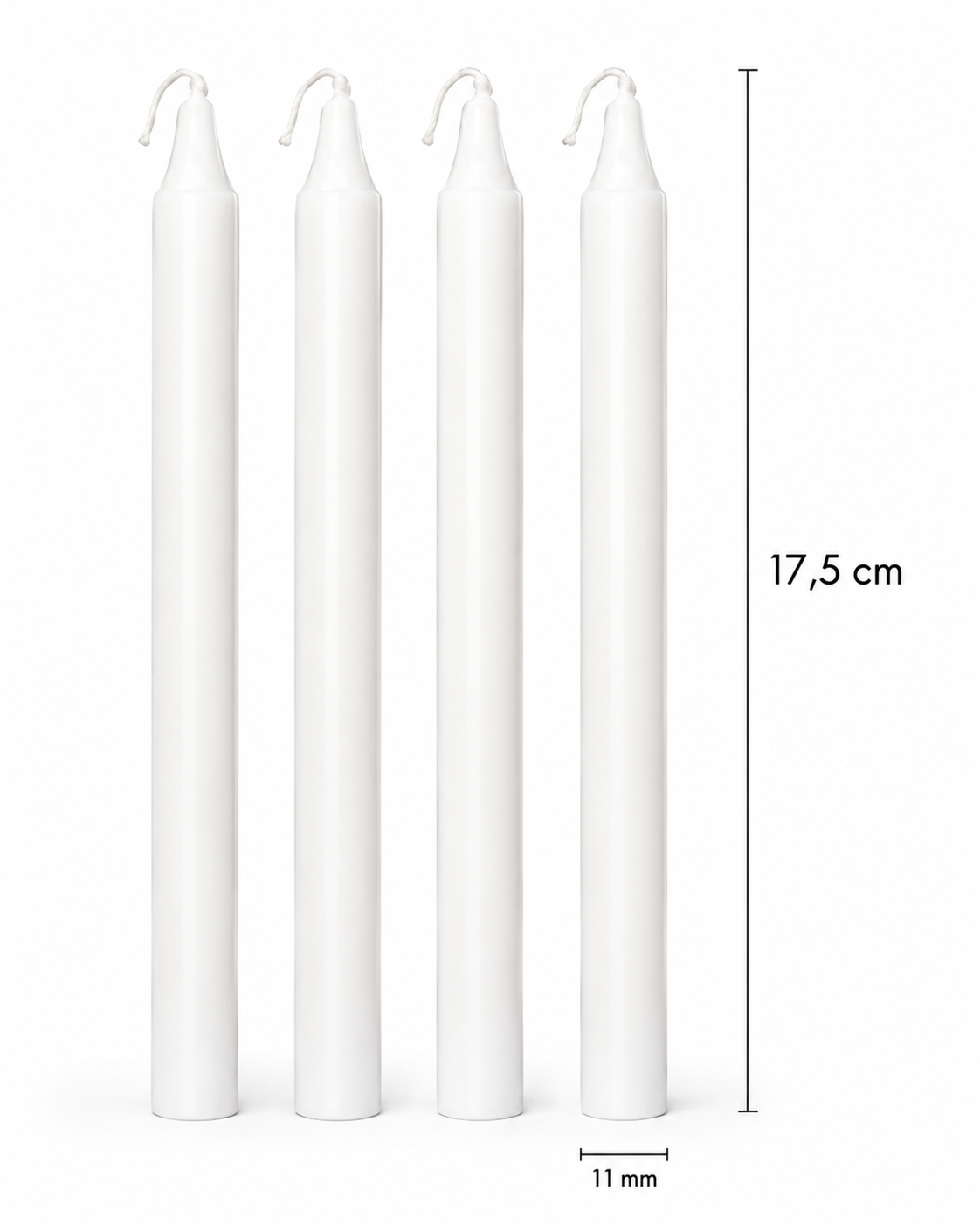 Pack X4 Velas Lisa Sin Aroma Velas Lisas Blanca 17cm