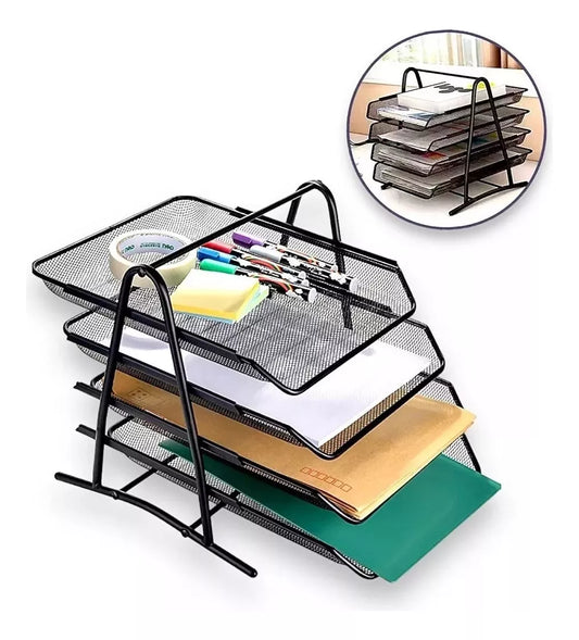 Portapapeles Organizador De Escritorio Archivador 4 Bandeja