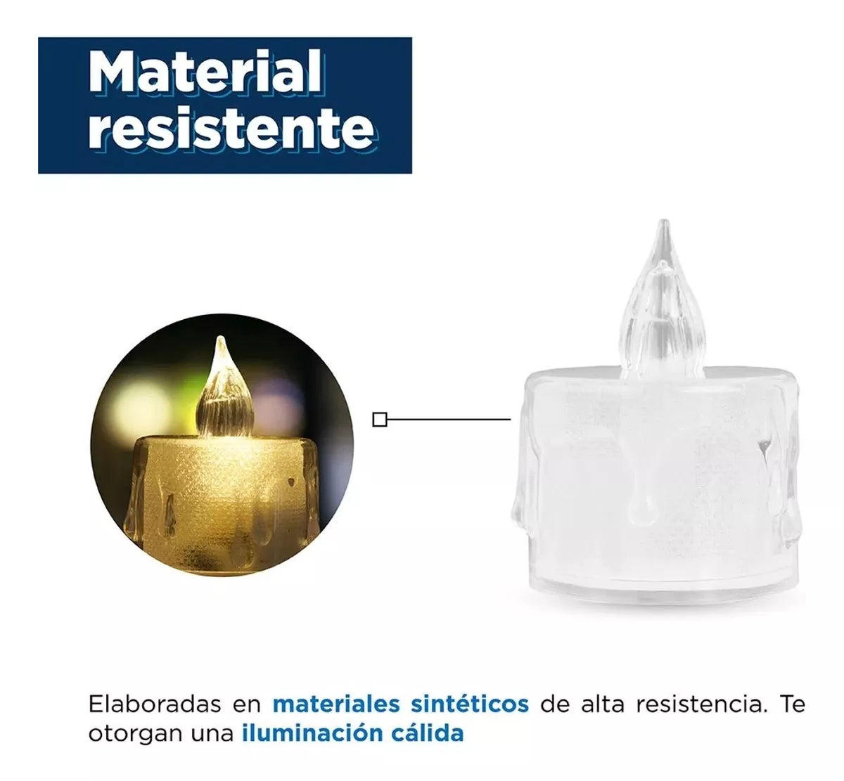 Pack 24 Velas Led Efecto Llama Velas Led A Pila Decorativas 3x3,6cm