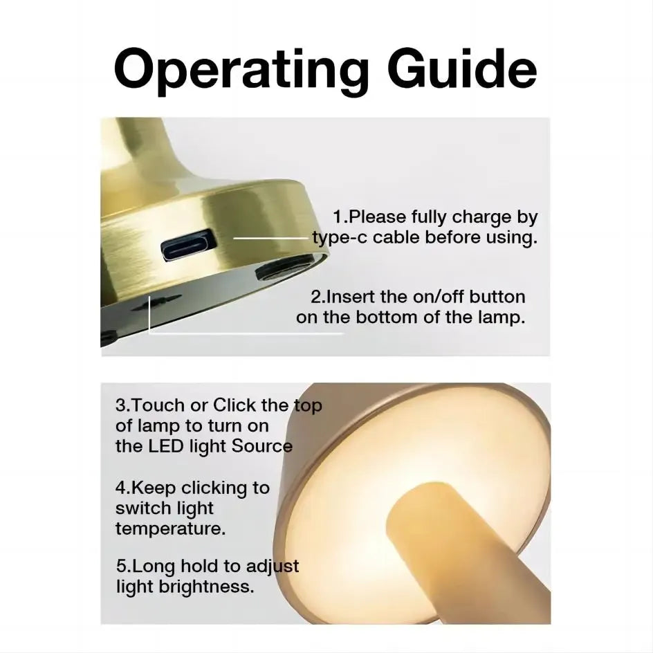 Lampara De Escritorio Lampara De Mesa Touch Led Recargable