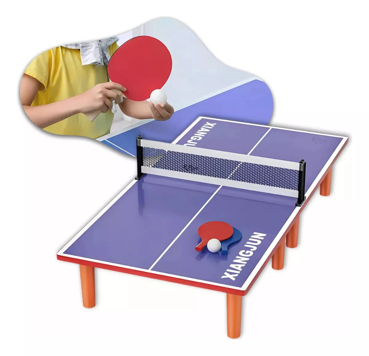Mesa Infantil Ping Pong Mesa Pinpong Portatil + 2 Raquetas