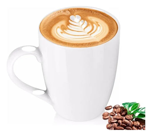 Taza De Cafe Cerámica Tazas De Cafe Coffe Tazon Blanco 400ml