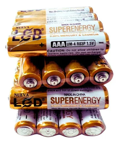 X40 Pack Pila Aaa Lcd Caja Baterias Tamaño Triple A Pilas