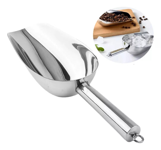 Cuchara Medidora Poruña Granos Hielo Acero Inoxidable 30cm