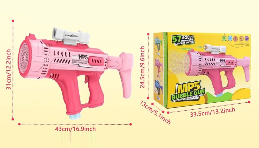 Pistola Burbujas Bazooka Recargable Lanza Burbujas Niños