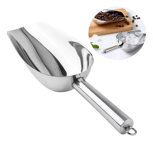 Cuchara Medidora Poruña Granos Hielo Acero Inoxidable 29cm