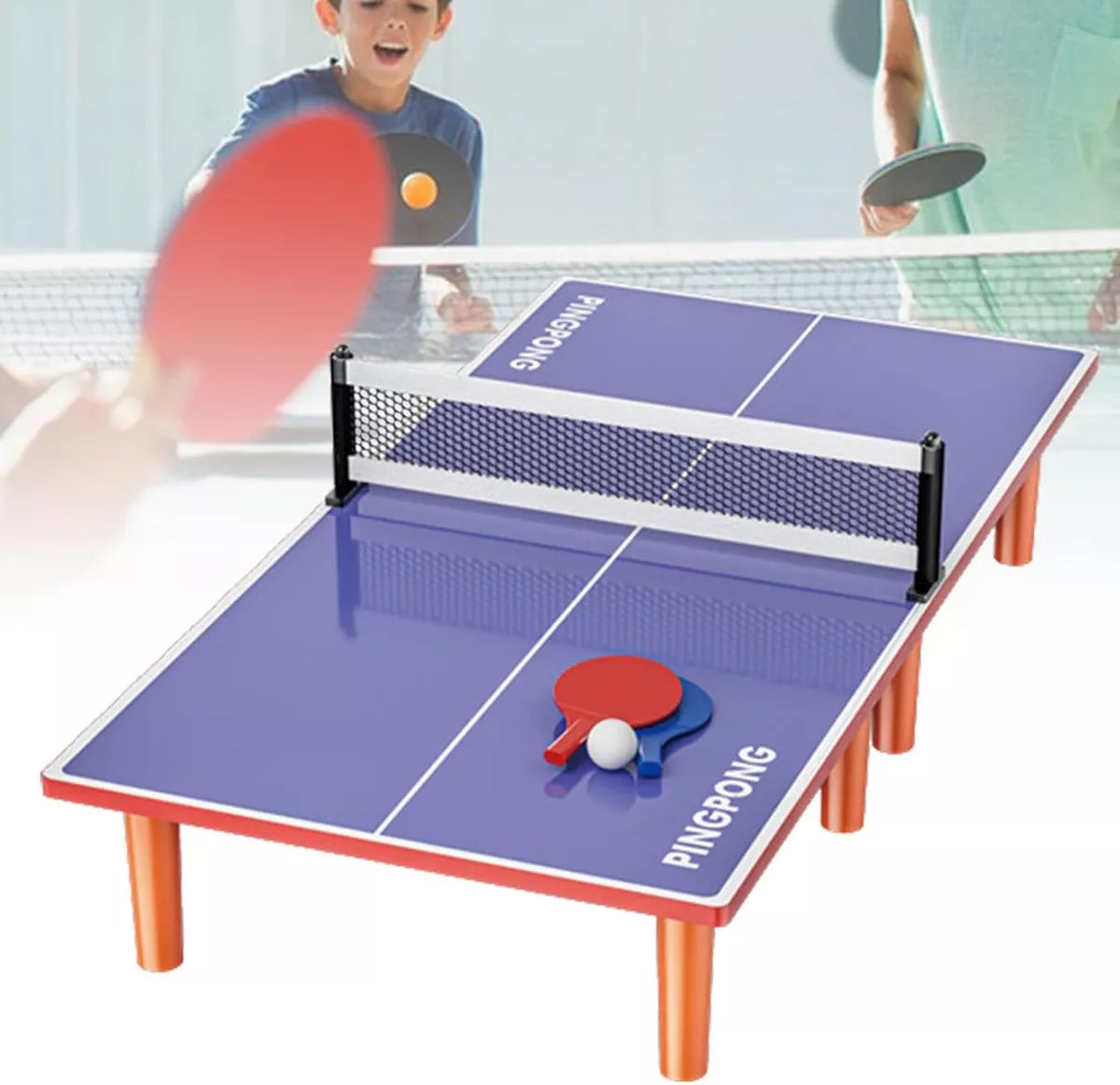 Mesa Infantil Ping Pong Mesa Pinpong Portatil + 2 Raquetas