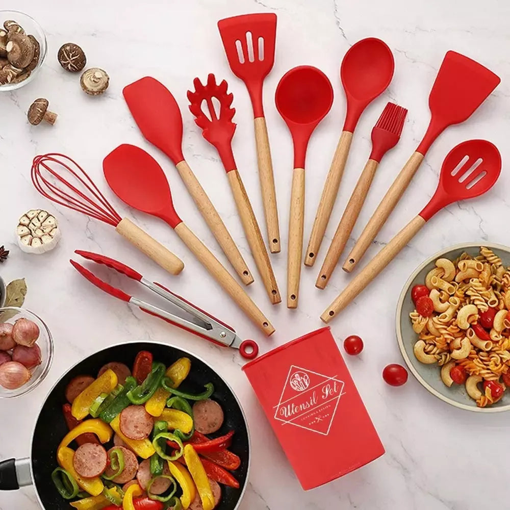 Set X12 Utensilios De Cocina Antiadherentes