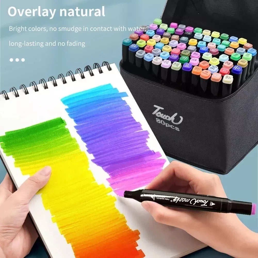 80pcs Plumones Doble Punta Rotulador Plumones Para Colorear