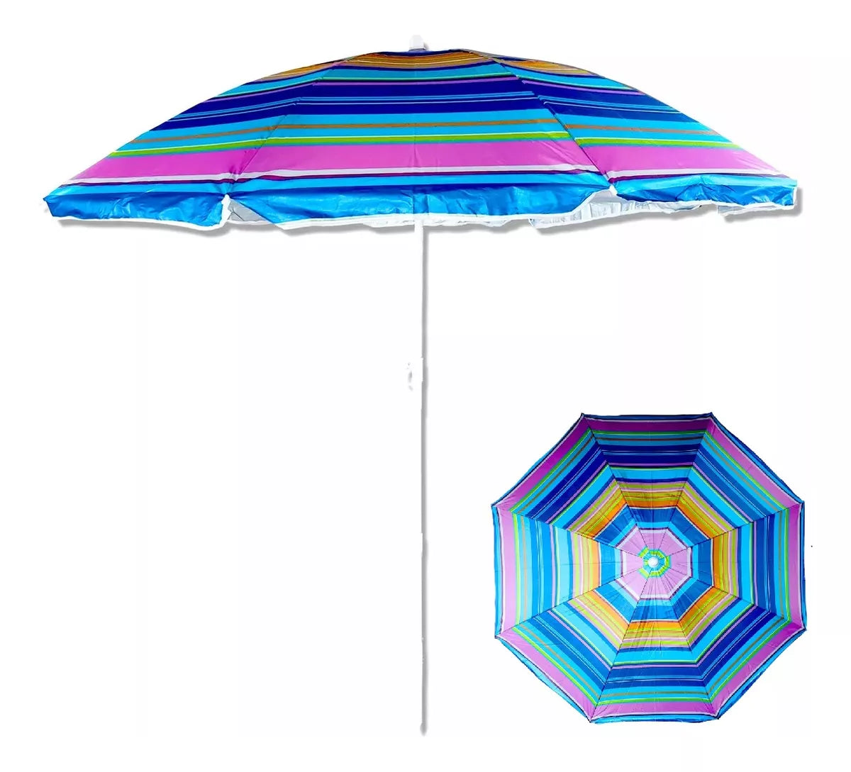 Sombrilla Playa Quita Sol Playa Multicolor Filtro Uv 140cm