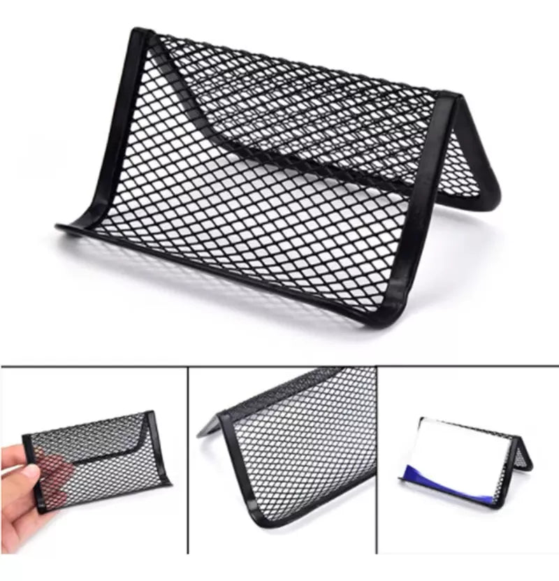 Soporte De Tarjetas Metalica Malla Para Escritorio Tarjetero