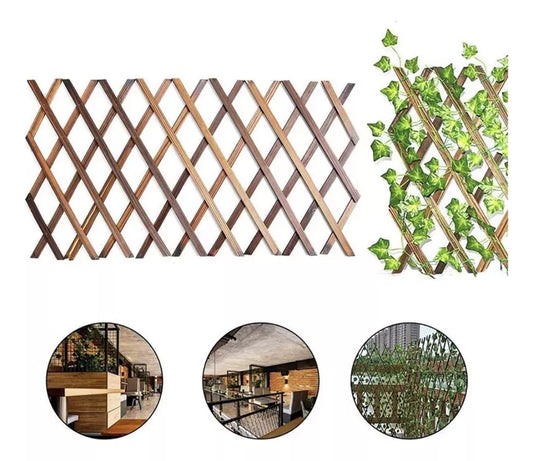 X1 Pared Valla De Pared De Malla De Madera Jardín 140x55cm