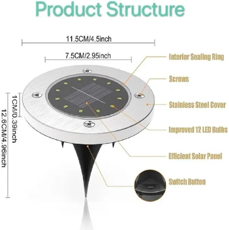 Focos Solar Lamparas De Pie Luces Led Exterior 8 Led X4focos