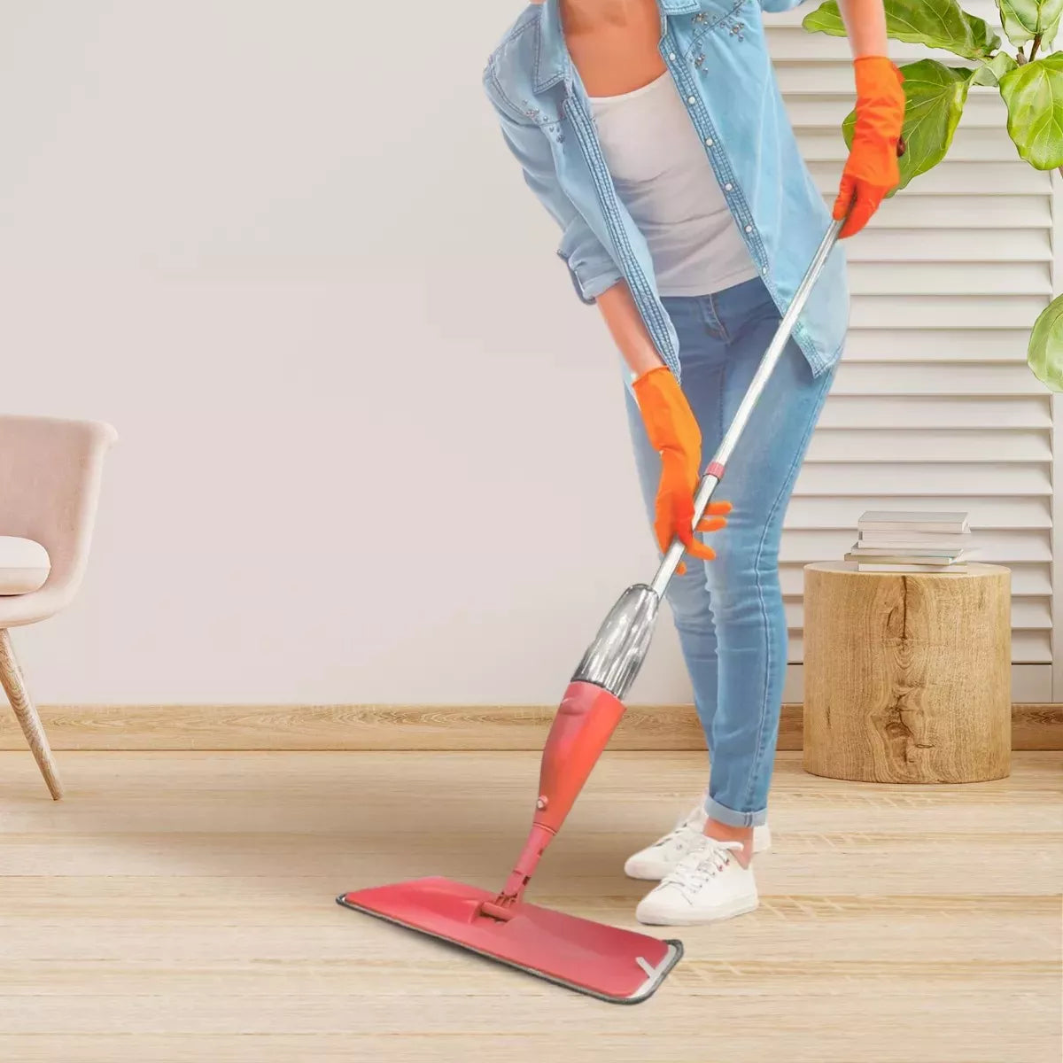 Mopa Spray Microfibra Mopa Trapeador Pisos Aseo Con Roceador