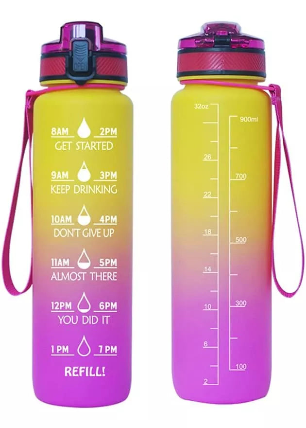 Botella De Agua 1 Litro Motivacional Deportiva Agua Diaria