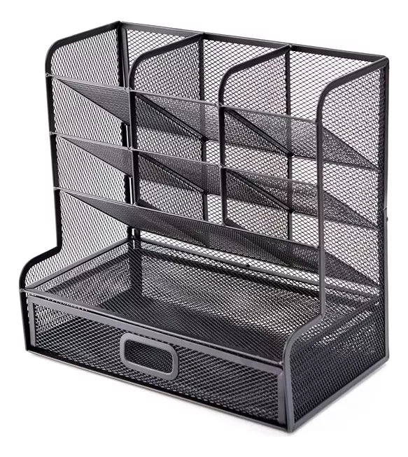 Organizador De Escritorio Multifuncional Portalapices Metal
