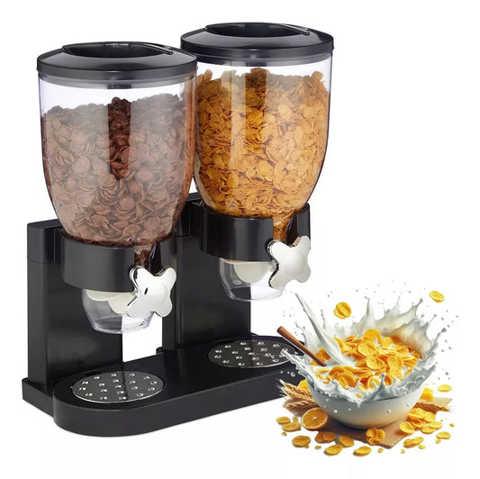 Dispensador Doble De Cereales Contenedores Alimentos 10lt