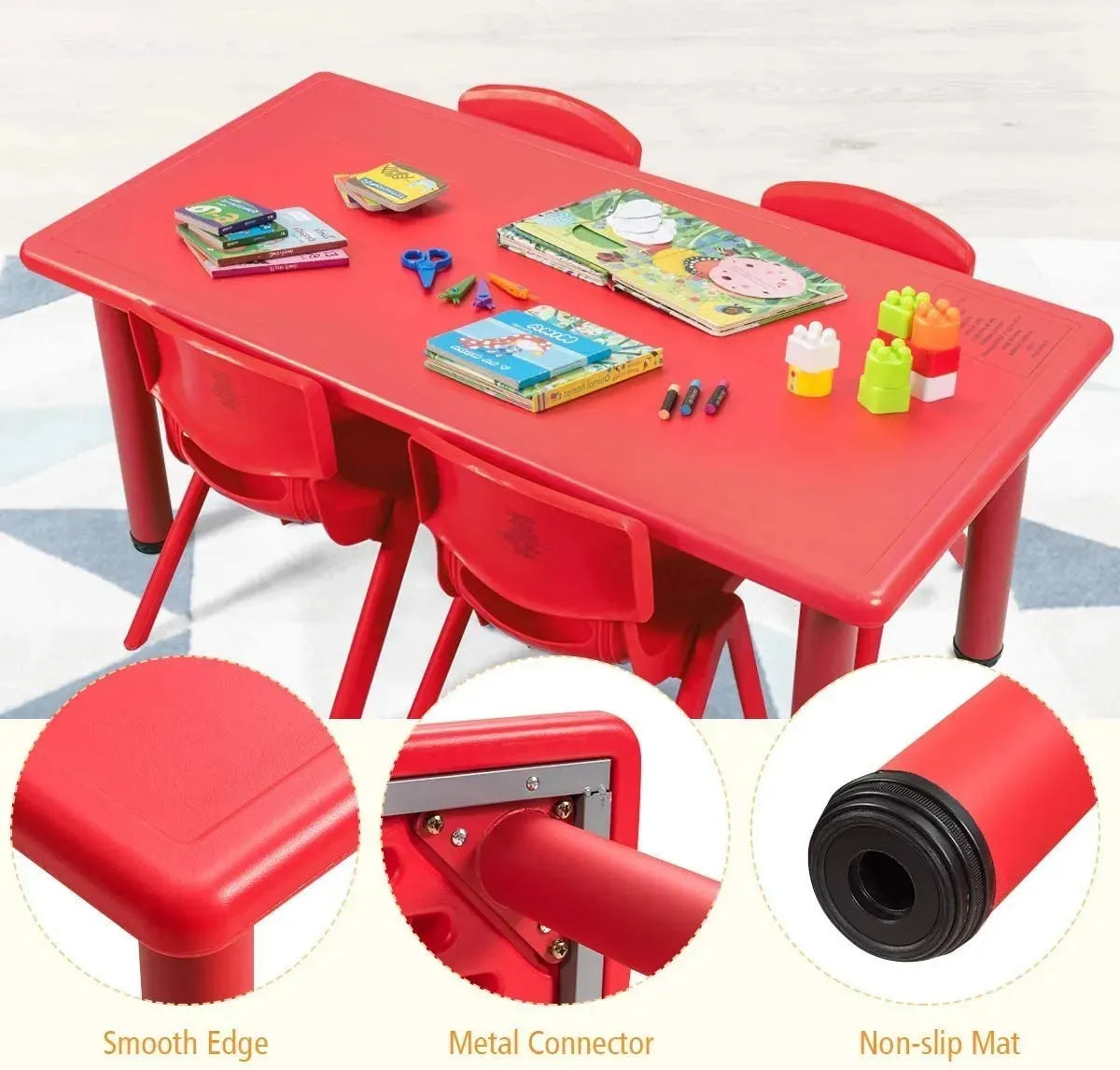 Mesa Plastica Infantil Rectangular Mesas Para Niños 1.20x50