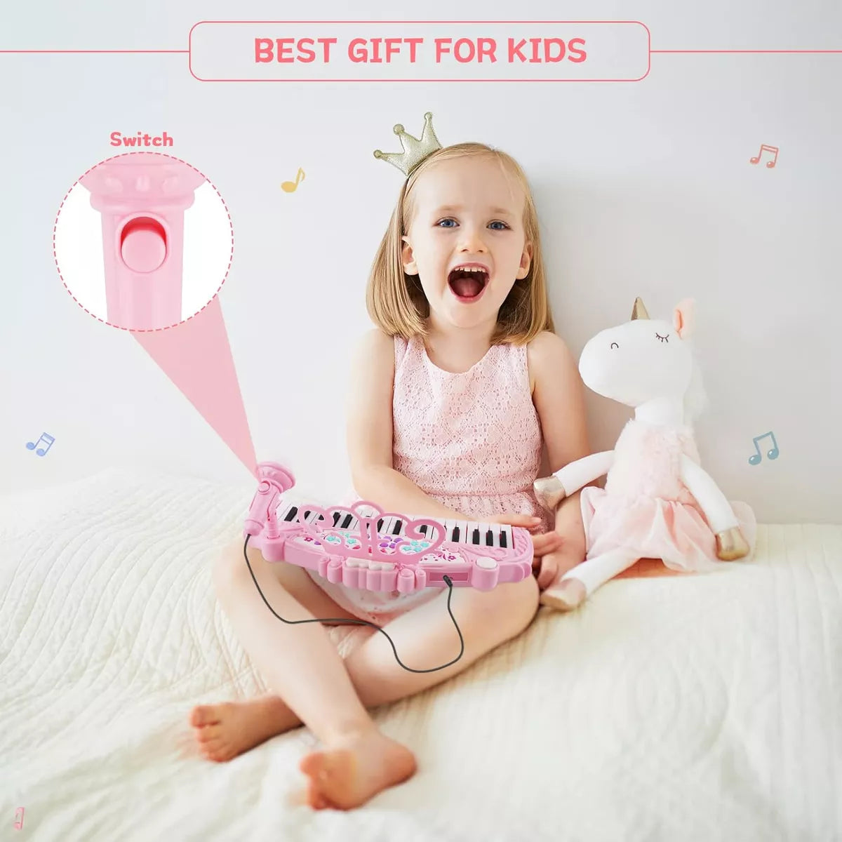 Piano Musical Infantil Teclado Musical 37teclas C/microfono