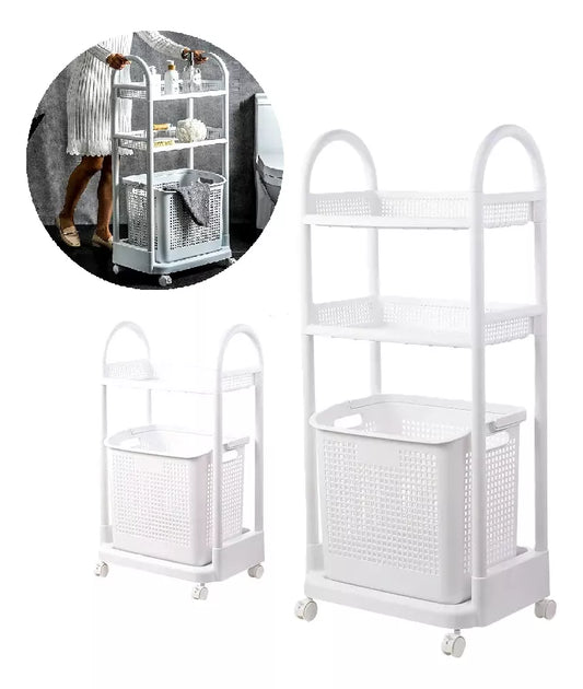 Carrito Organizador Canasta Estante Carro Lavanderia Baño