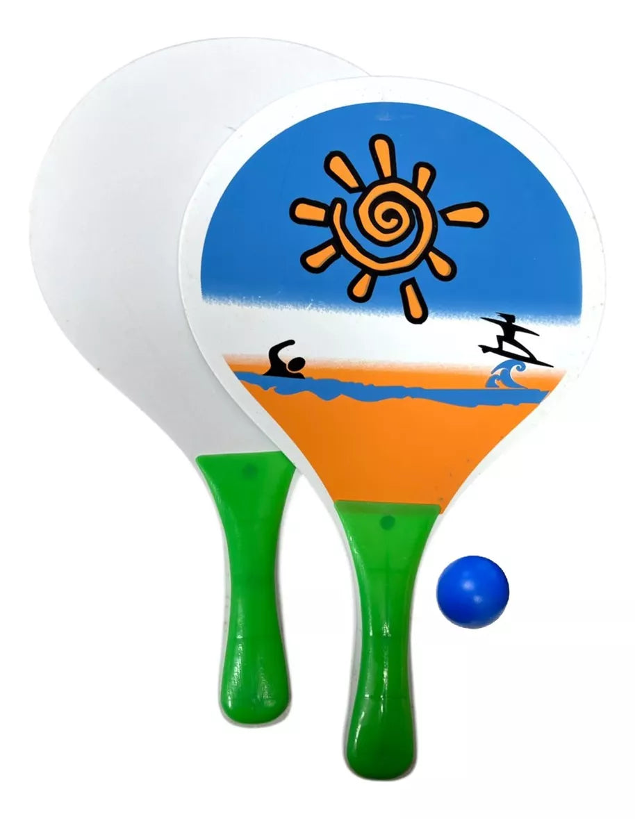 Set Paletas De Playa Paletas Madera Paletas De Playa +pelota