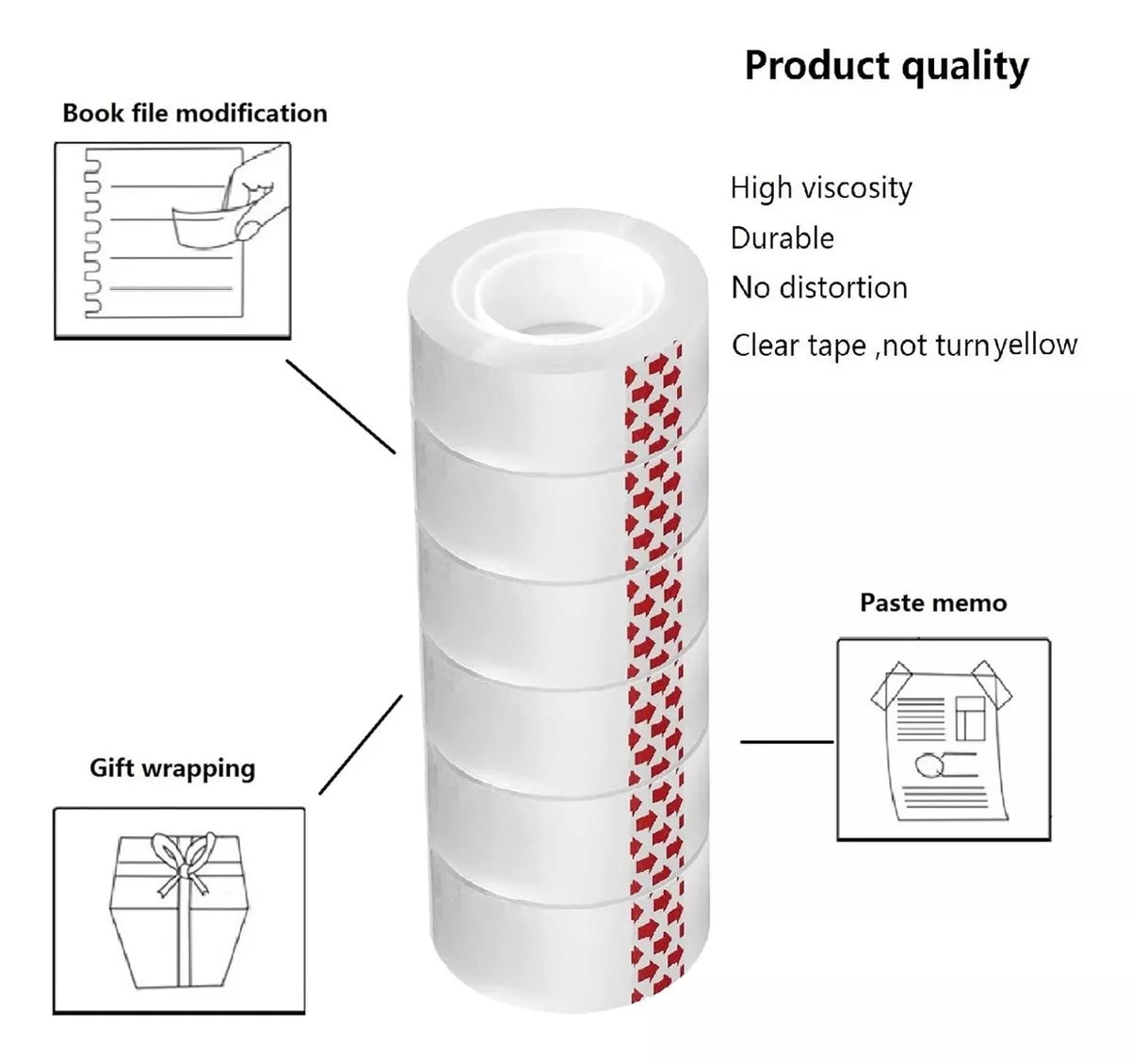 Cinta Scotch. De Embalaje Adhesiva 12 Rollos C/u Generica