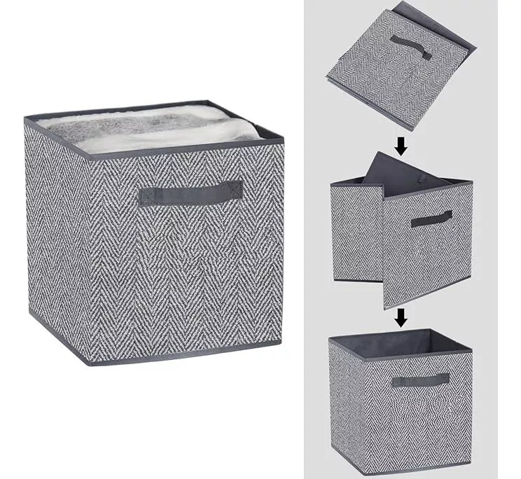 Cajas Asa Organizadoras De Tela Plegables Cubos 25x25x25cm