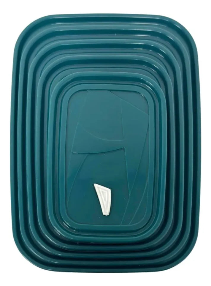 Set X5 Taper Rectangular Potes Plasticos Contenedores Comida
