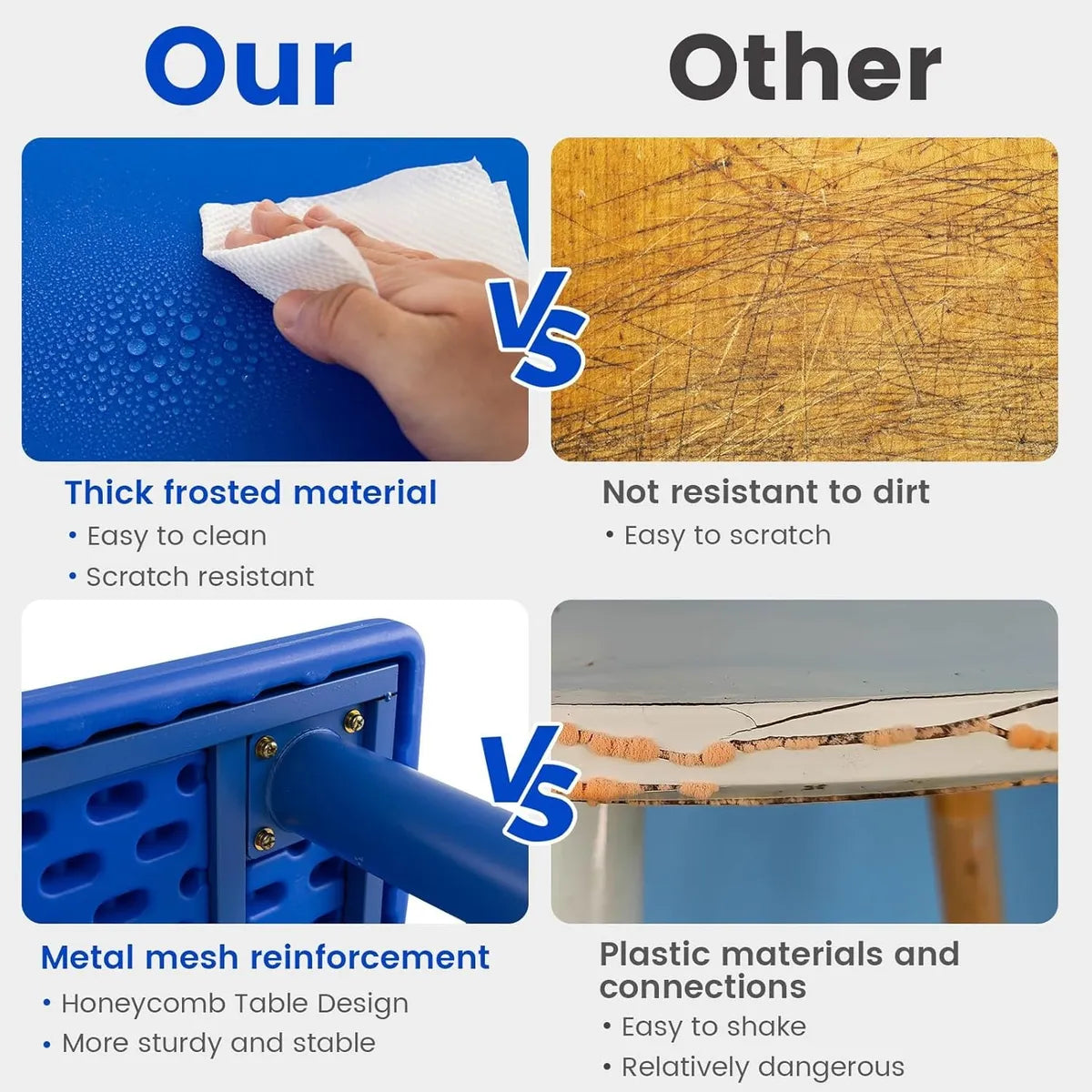 Mesa Plastica Infantil Rectangular Mesas Para Niños 1.20x50