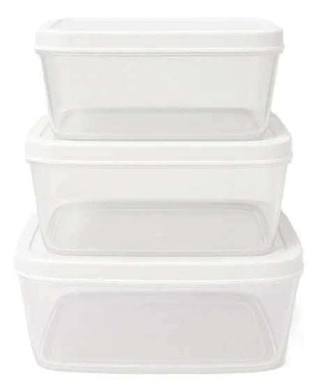 Set X3 Taper Rectangular Potes Plasticos Contenedores Comida