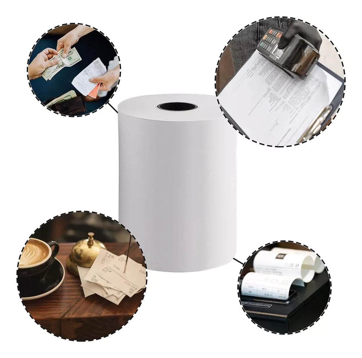 Pack 20 Rollos Papel Térmico De 80mmx80mt Boleta Color Blanco 80mts