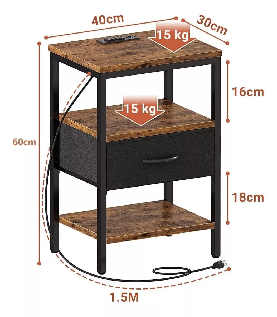 Mesa De Noche Velador Dormitorio Velador Moderno C/enchufe