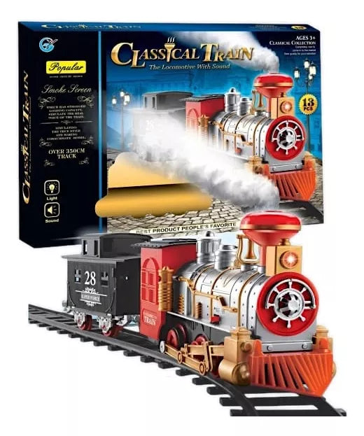 Tren Juguete Juguetes Tren Electrico Humo Para Navidad 13pcs