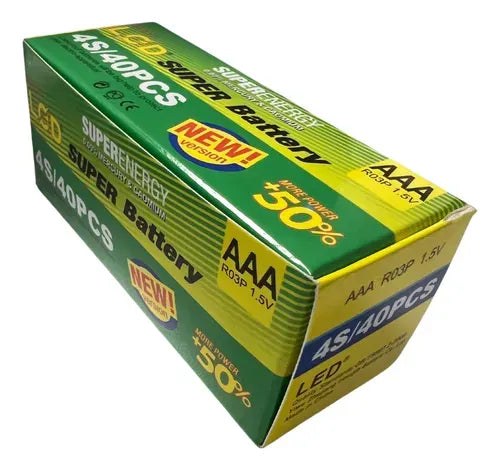 X40 Pack Pila Aaa Lcd Caja Baterias Tamaño Triple A Pilas