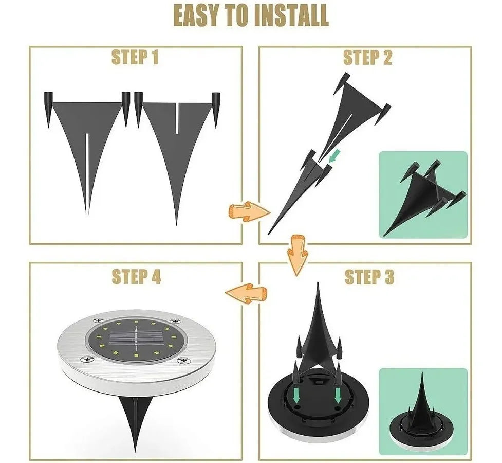 Focos Solar Lamparas De Pie Luces Led Exterior 8 Led X4focos