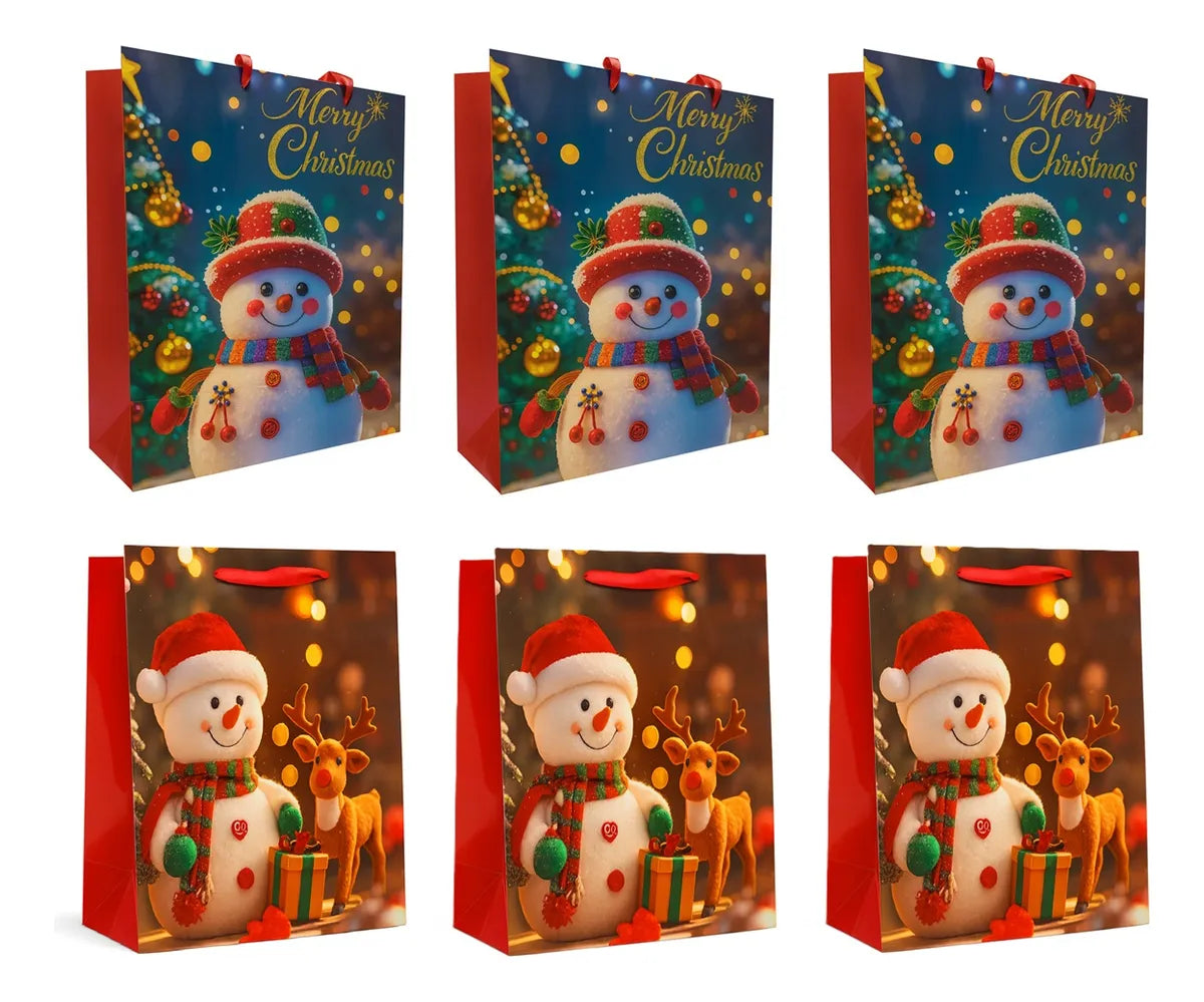 X6 Bolsa De Regalo Navidad Bolsa Navideña 26x18x10cm M