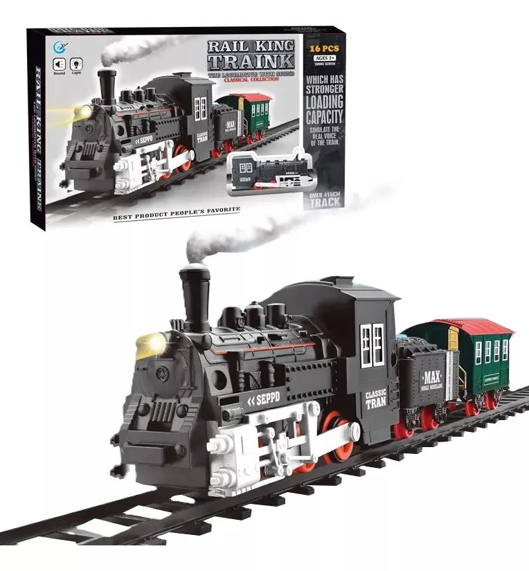 Tren Juguete Juguetes Tren Electrico Humo Para Navidad 16pcs