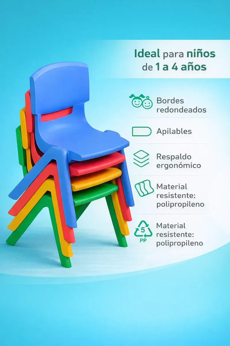 Silla Infantil Comedor Plastica Para Niños Tayronacl Jardin