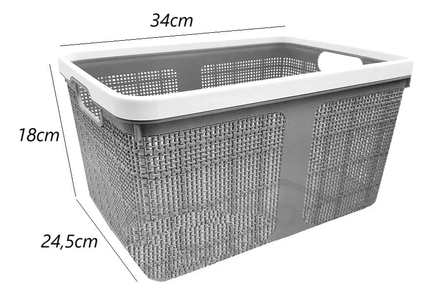 Canasto Plastico Caja Organizadora Cesta Rectangular