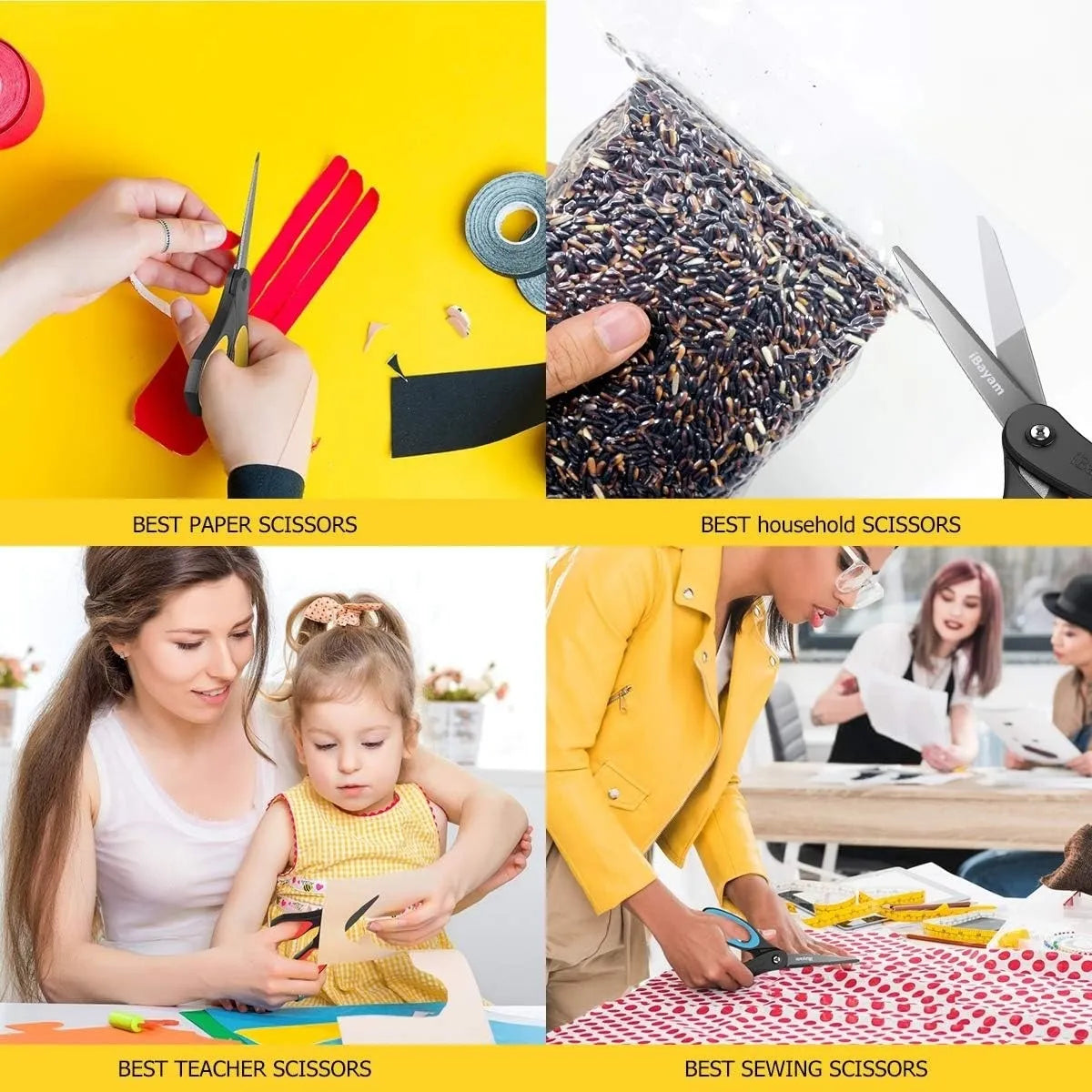Juego Set De 3 Tijeras Multiuso Escolar Casa Sastre Pack
