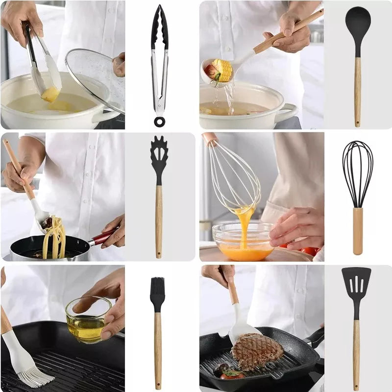 Set X12 Utensilios De Cocina Antiadherentes