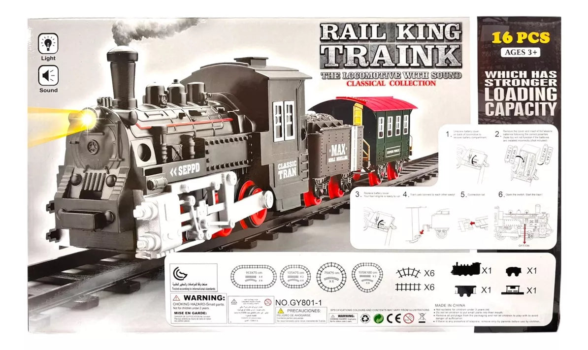 Tren Juguete Juguetes Tren Electrico Humo Para Navidad 16pcs