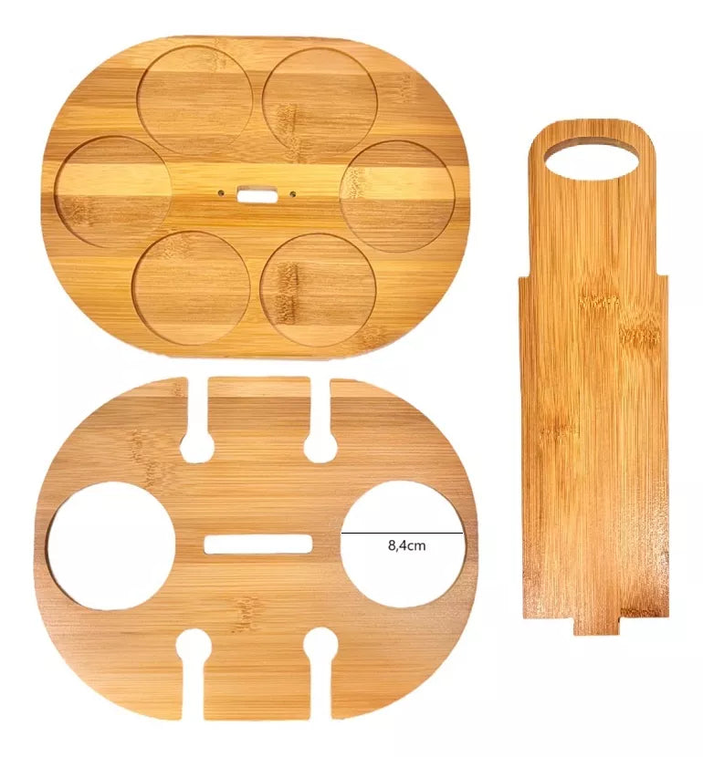 Porta Vinos Soporte Para Copas Y Botellas De Vino De Bambu