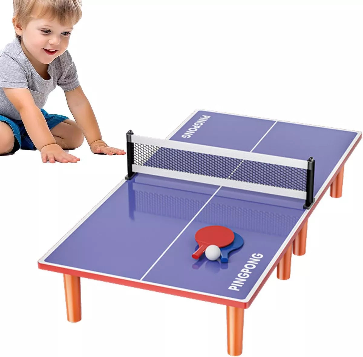 Mesa Infantil Ping Pong Mesa Pinpong Portatil + 2 Raquetas