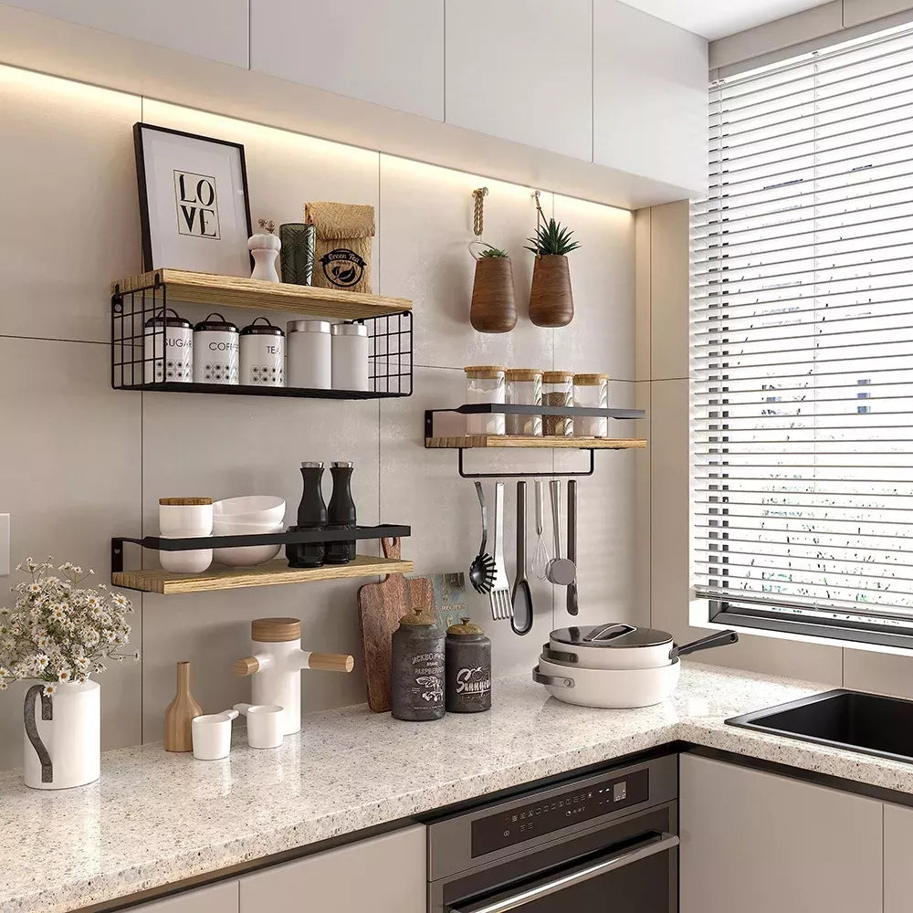 Repisas Flotantes Madera Estantes Organizador Multifuncional